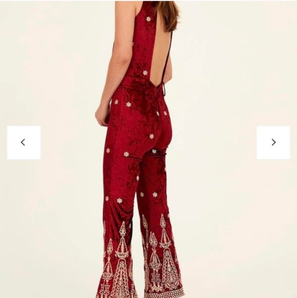 Lenni The Label Free People Chromatic Jumpsuit Wine Size S NWT Festival - Picture 4 of 13